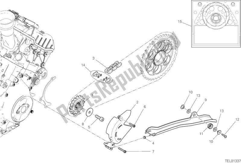 All parts for the Front Sprocket - Chain of the Ducati Superbike Panigale V4 S Thailand 1100 2020